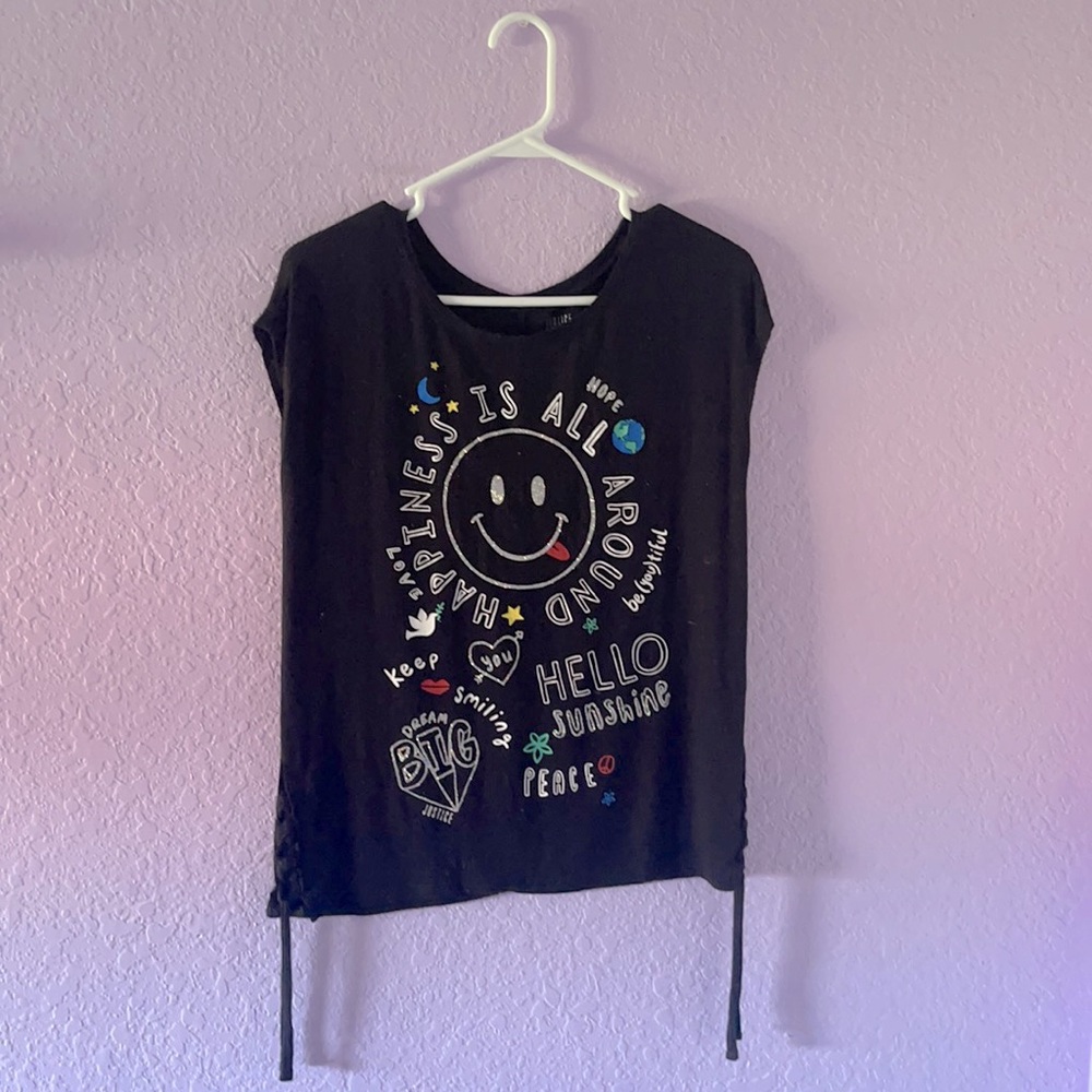 A soft emoji black shirt